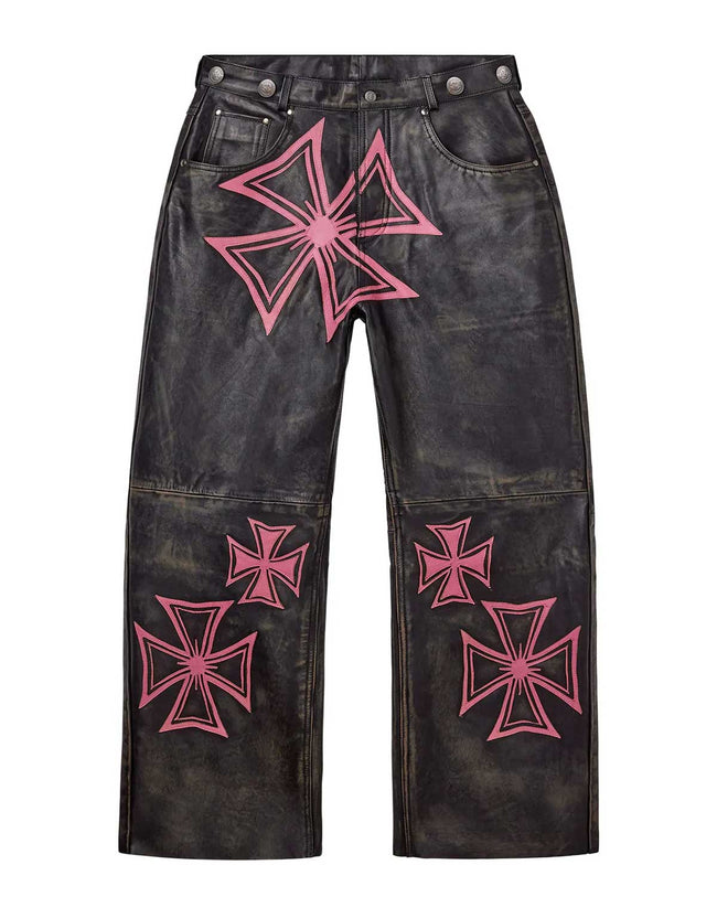 Vale Forever Croxxx Leather Pants — Bubblegum (Black / Pink) Hover Image
