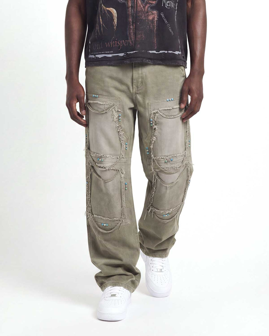 Vale Forever Gem Painter Pants — Sage