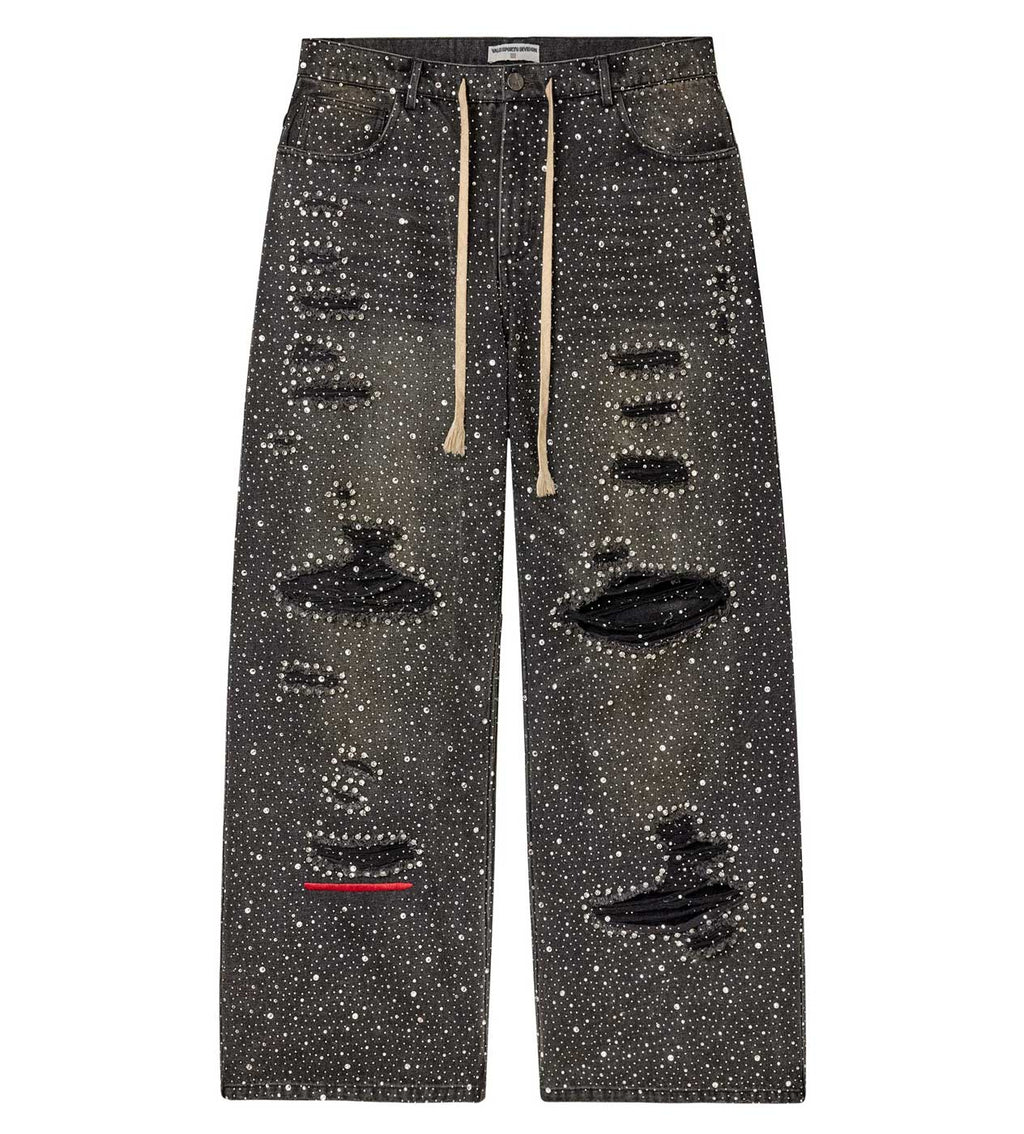 Vale Forever Iced Out Denim Pants — Black