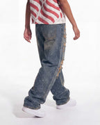 Vale Forever Iced Out Denim Pants — Blue