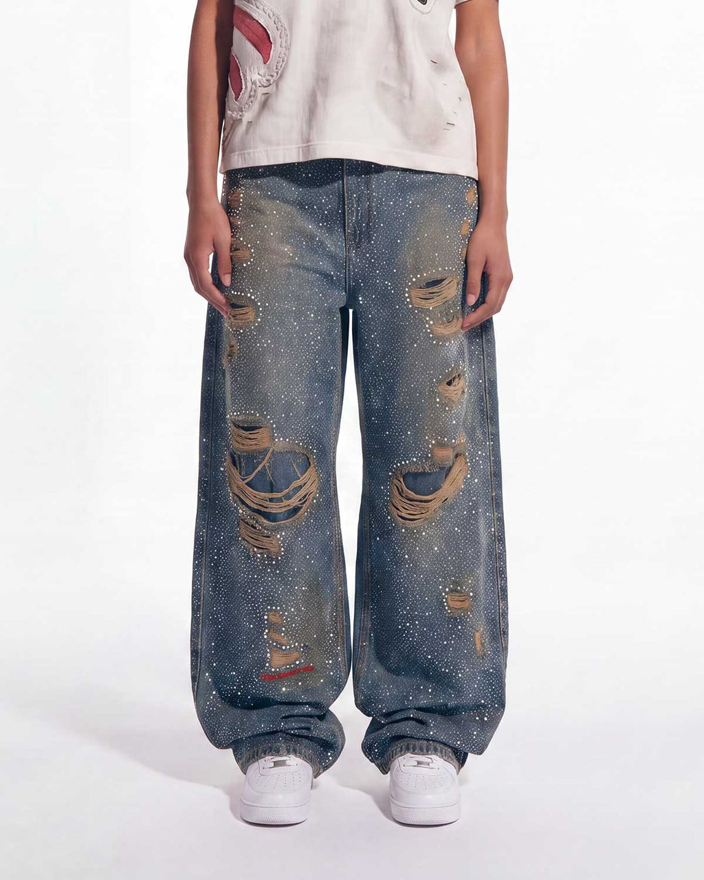 Vale Forever Iced Out Denim Pants — Blue