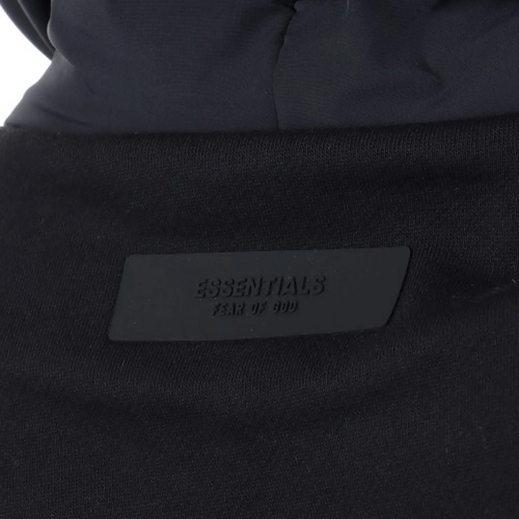 Fear Of God Essentials Core Collection Nylon Fleece Black Hoodie (SS24)