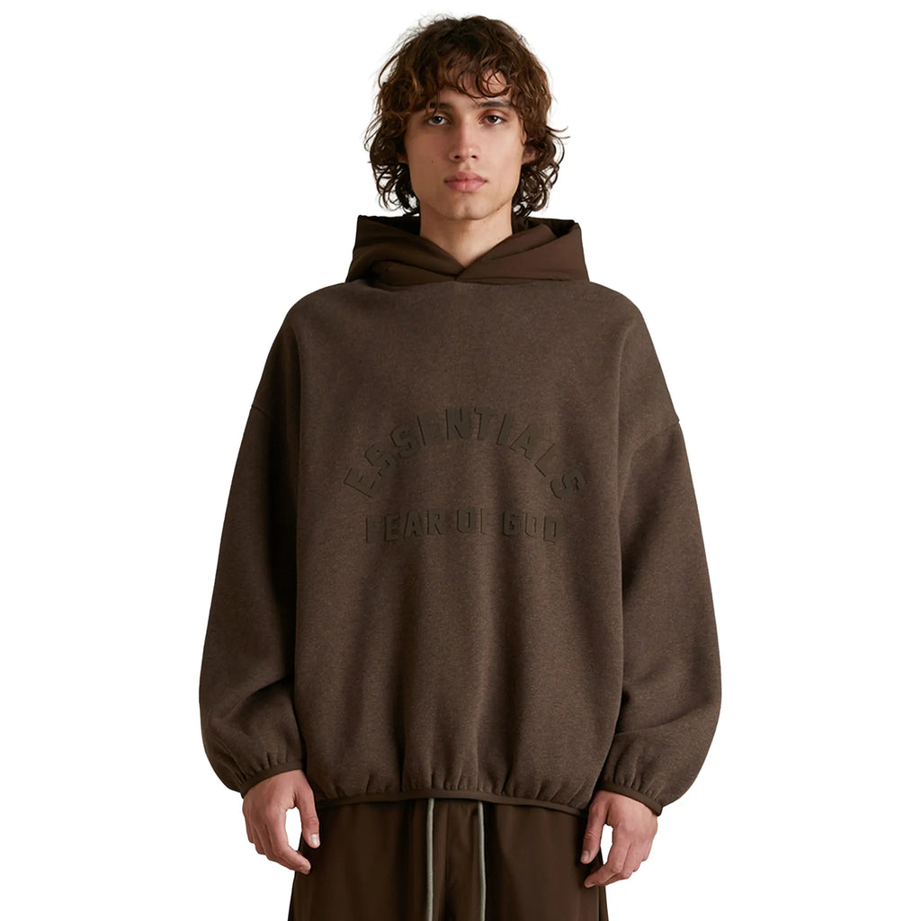 Fear Of God Essentials Core Collection Nylon Fleece Heather Wood Hoodie