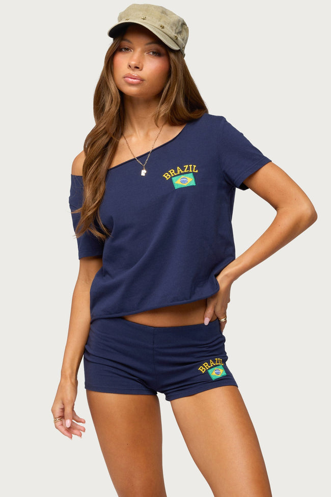 Brazilian Babe Off Shoulder T Shirt Main Image