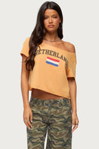 Netherlands Off Shoulder T Shirt